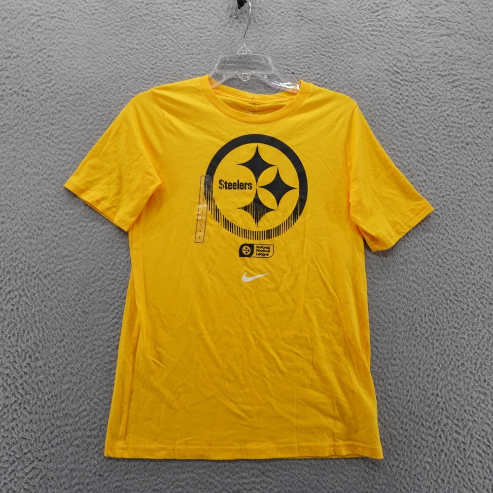 Nike Kids Pittsburgh Steelers NFL Graphic T Shirt Yellow Size L 14/16 NEW‎